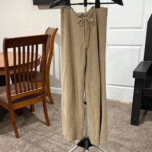 Aerie Soft Beige Knit Lounge Pants